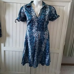 Blue and white summery dress